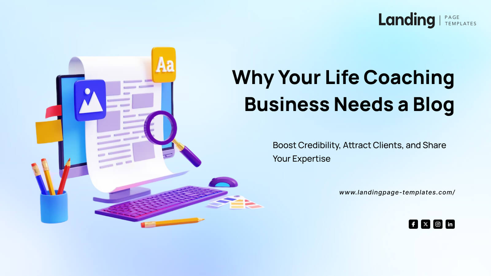 Life coaching business attracting clients with blog content.