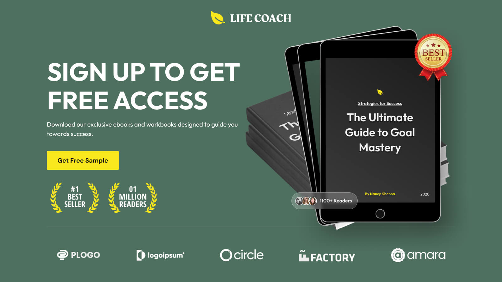 Life and business coach showcasing services online.