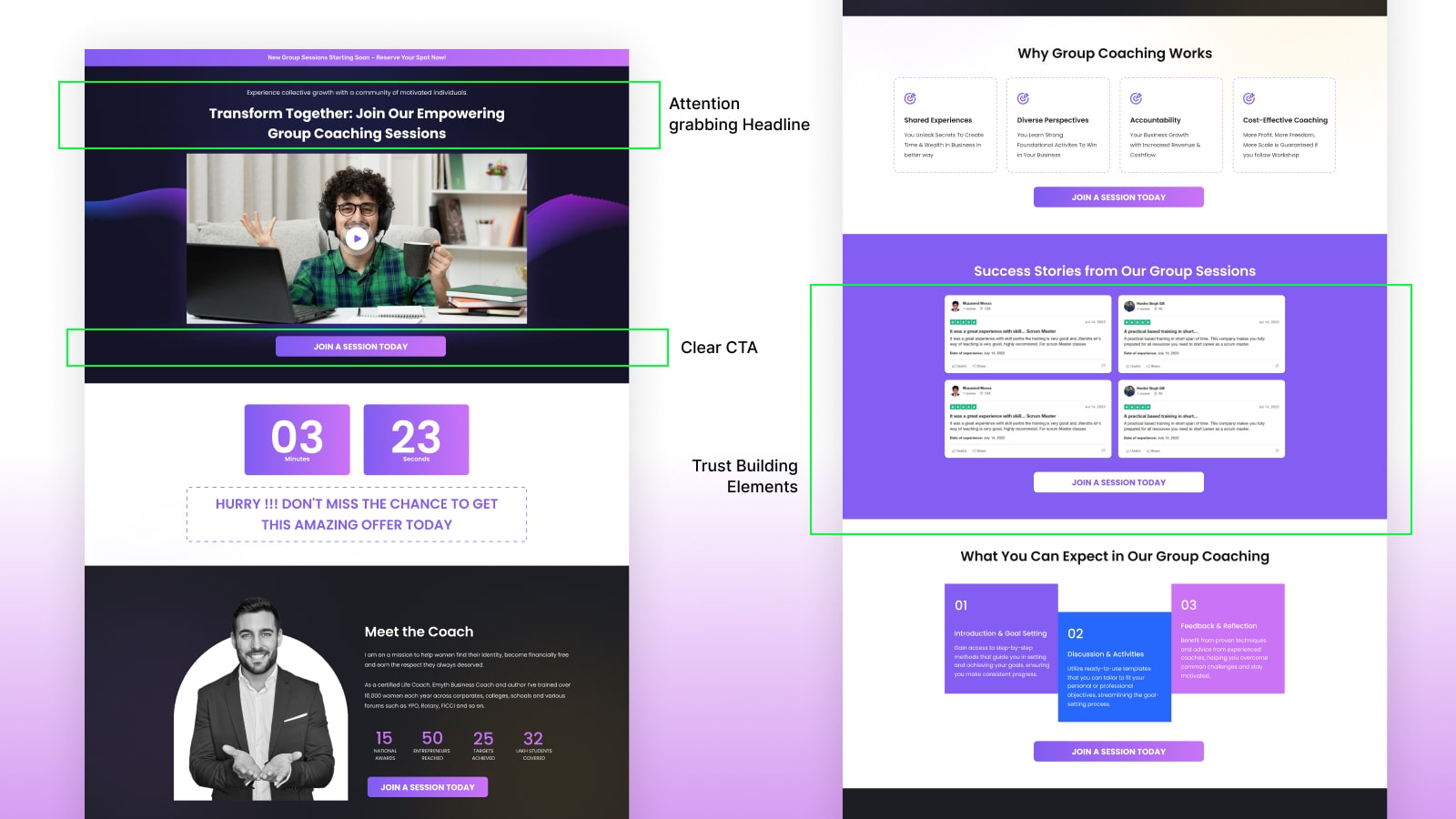A high-converting landing page template integrated with an email follow-up system to boost client conversion.